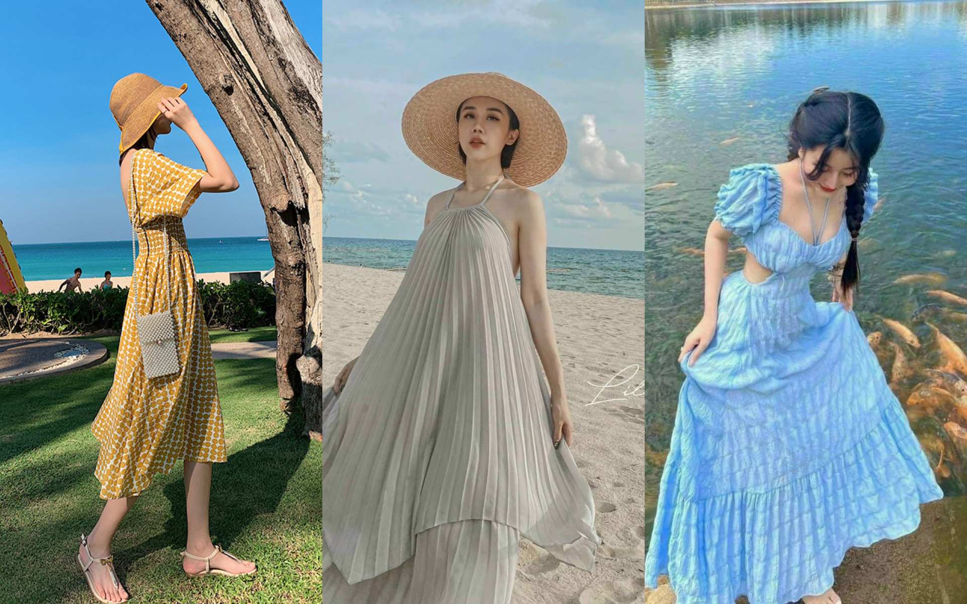 Những bộ váy maxi thướt tha sẽ giúp bạn có những bức ảnh hoàn hảo bên bờ biển