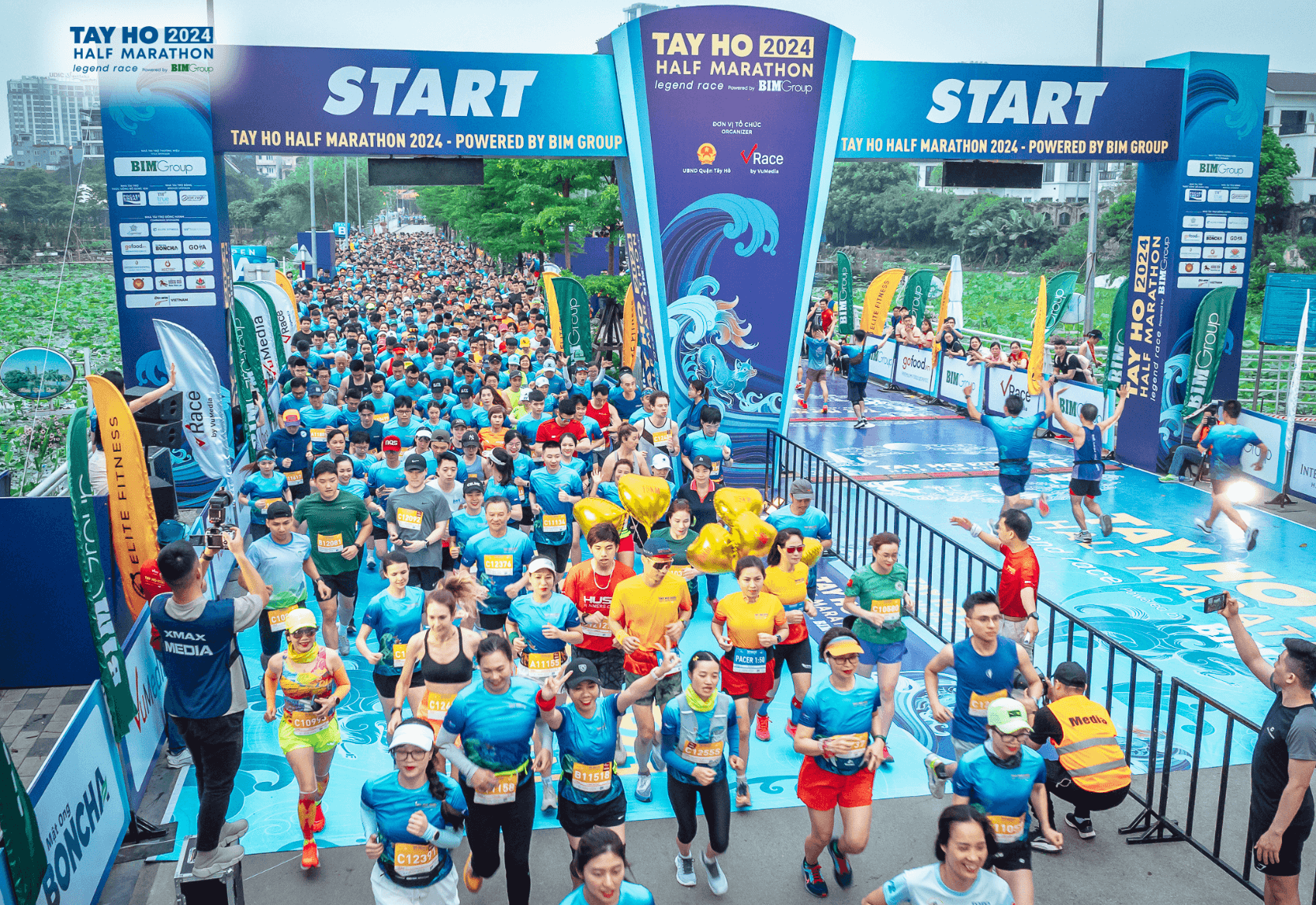 Hình ảnh từ giải chạy Tây Hồ Marathon 2024 đầy sôi động (nguồn: internet)