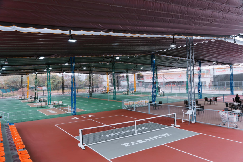 Cụm 10 sân thi đấu đạt chuẩn tại Paradise Pickleball là một trong những sân pickleball hà nội