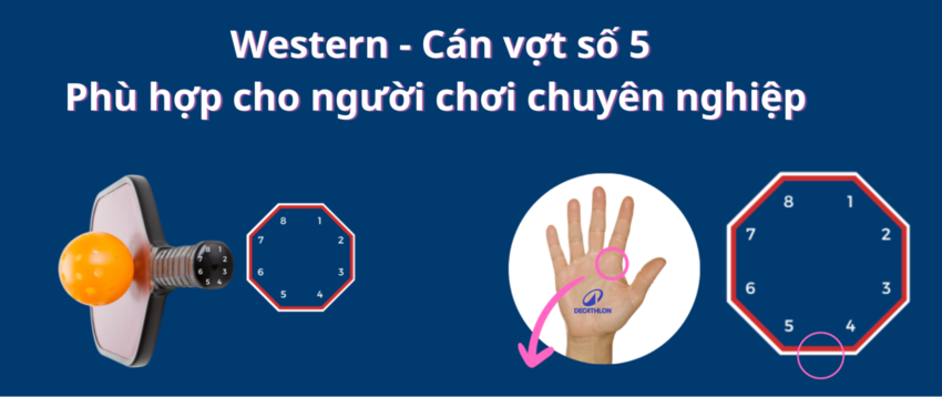Cách cầm vợt pickleball kiểu Western (Cán vợt số 5)