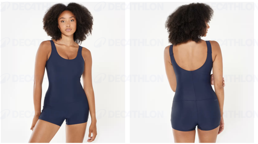 Đồ bơi một mảnh nữ dáng quần short - 100 Dova xanh navy