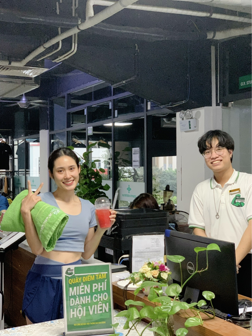 Sau mỗi giờ tập hội viên sẽ được giải lao tại quầy điểm tâm