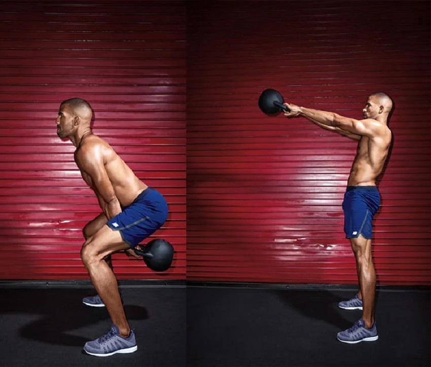 Bài tập Kettlebell Swings tăng sức bền của cơ lưng