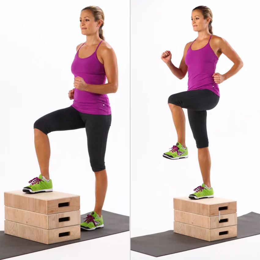 Step Ups giúp tăng cường cơ mông và cơ đùi.
