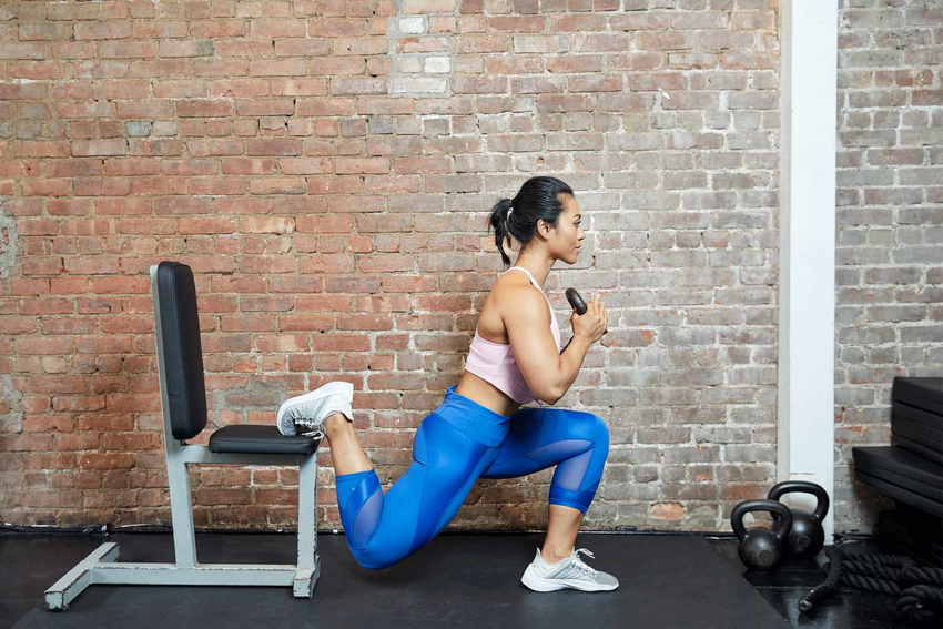 Bulgarian split squat (squat một chân nâng cao)