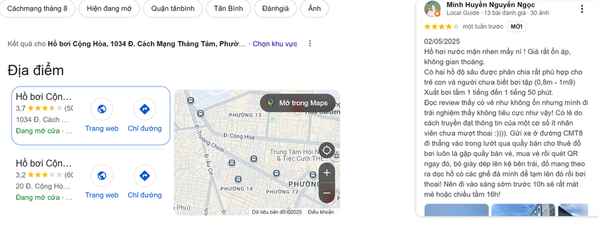 Khách hàng Minh Huyền khen không gian hồ thông thoáng