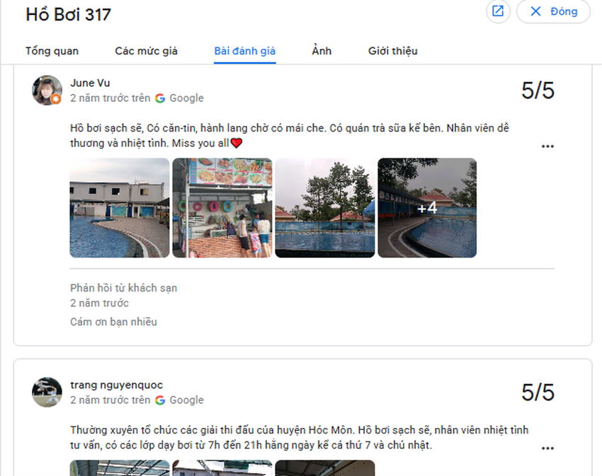 Nhân viên tại hồ bơi 317 được khen ngợi