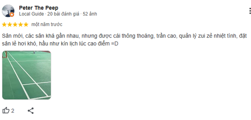 Thái độ phục vụ của nhân viên tại sân cầu lông 79 Pro được đánh giá là nhiệt tình