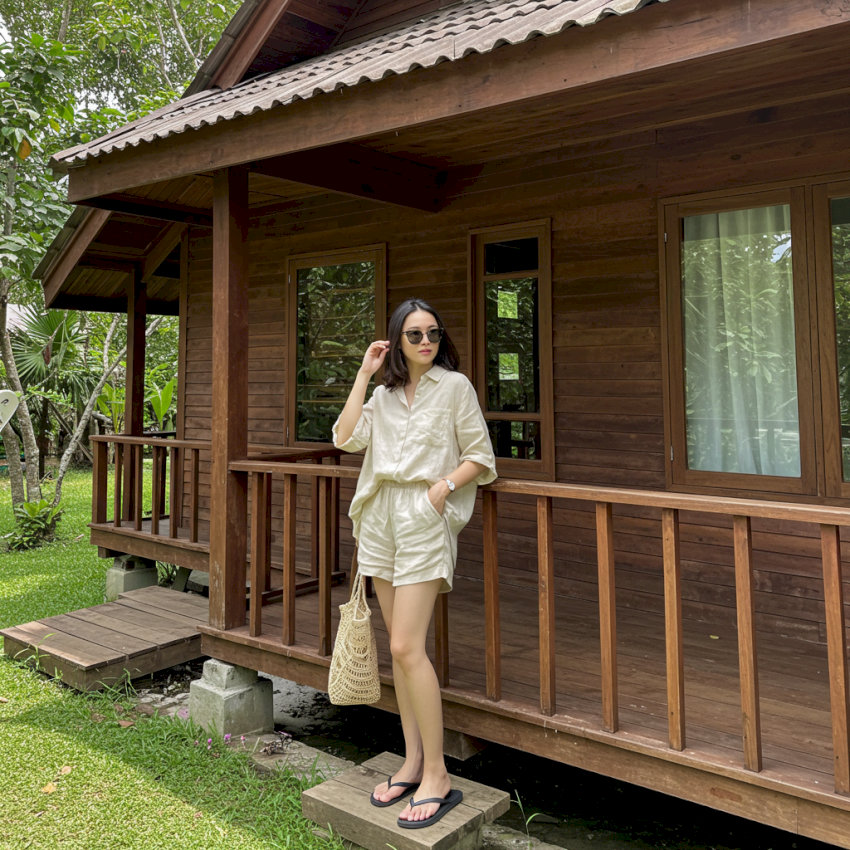 Set đồ đơn sắc đi biển cho nam
