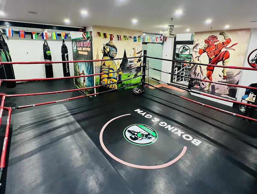 Không gian sân tập câu lạc bộ Soldier MuayThai mang đậm bản sắc của môn võ đến từ xứ sở chùa vàng - Nguồn: Internet
