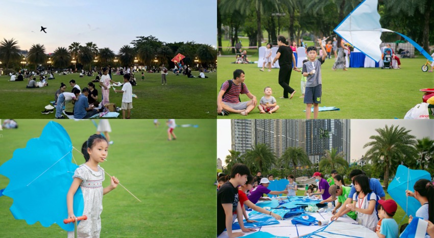 Hoạt động thả diều ở công viên nội khu Vinhomes Tân Cảng - Nguồn: Internet