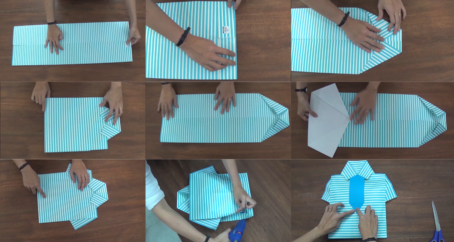 Cách gói quà hình chiếc áo giúp tăng điểm ấn tượng khi tặng quà - Nguồn: Internet