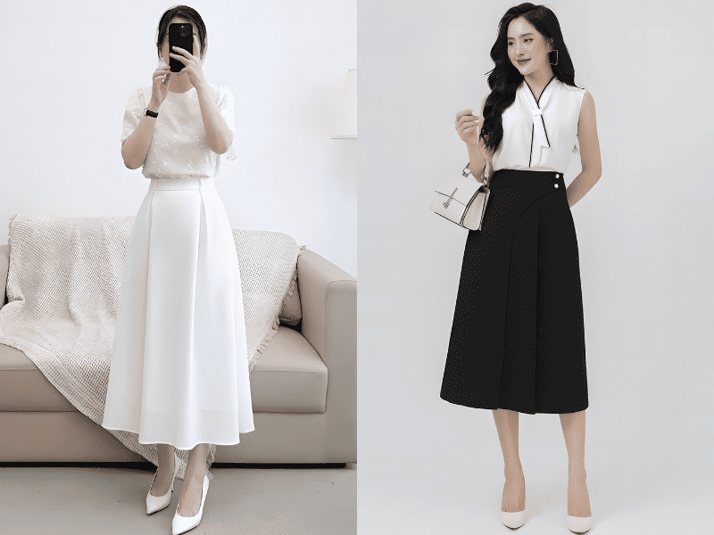 Phối đồ với chân váy dài chữ A: Bí quyết mix & match giúp bạn mặc đẹp trong mọi hoàn cảnh