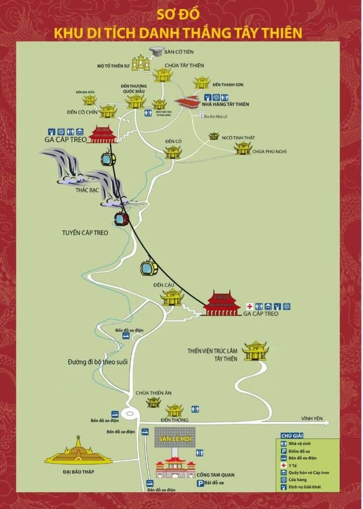 Sơ đồ khu di tích danh thắng Tây Thiên - Nguồn: Internet