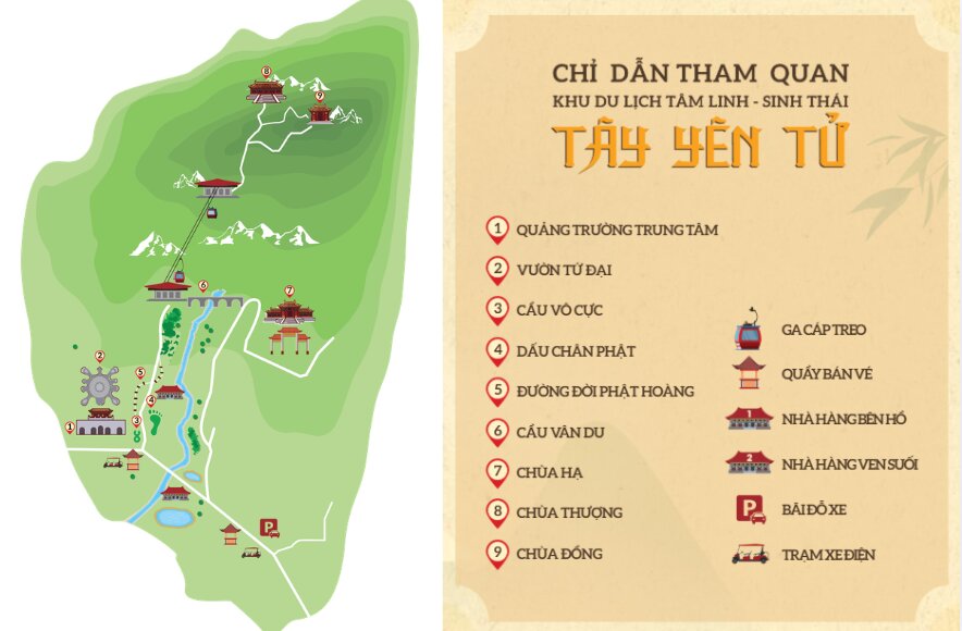 Bản đồ Khu du lịch chùa Tây Yên Tử (Bắc Ninh) (Nguồn: Internet)