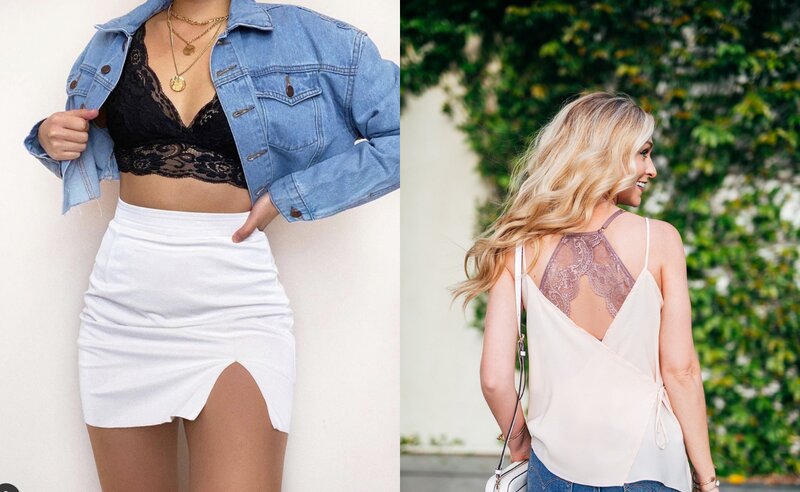 Bralette cổ yếm (Halter Bralette) được thiết kế để giúp tôn lên bờ vai, phần cổ và xương quai xanh - Nguồn: Internet