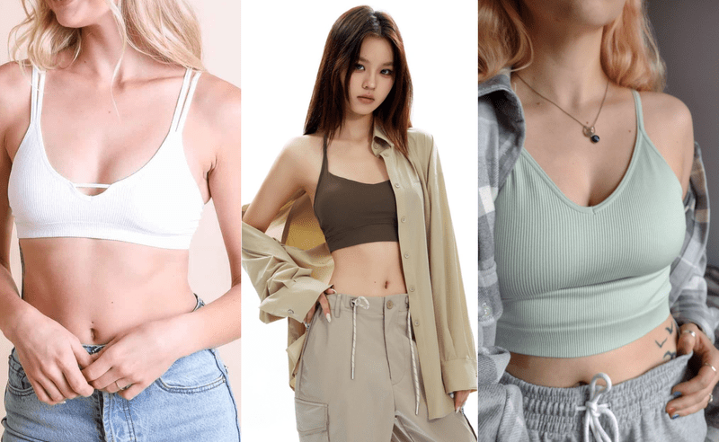 Áo bra hai dây gân tăm được làm từ chất liệu thun gân tăm, mang đến cảm giác thoải mái khi mặc - Nguồn: Internet