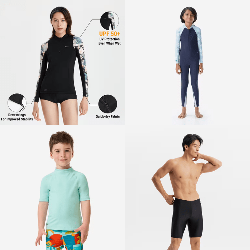 Decathlon có nhiều mẫu mã đồ bơi dành cho nhiều đối tượng - Nguồn: Decathlon 