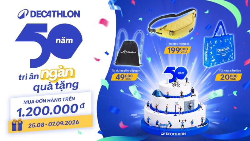 Kỷ niệm 50 năm Decathlon – Đại tiệc giá giảm cực sâu!
