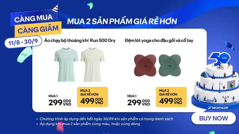 Kỷ niệm 50 năm Decathlon - Đại tiệc giá giảm cực sâu!